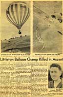 Newspaper article on Dick's accident