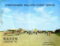 Brochure for Raven's stratospheric balloons, early 1960s